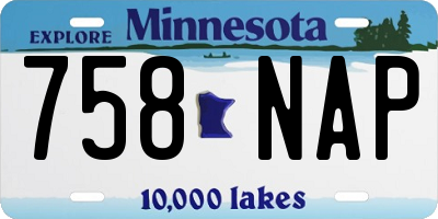 MN license plate 758NAP