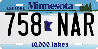 MN license plate 758NAR