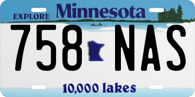 MN license plate 758NAS