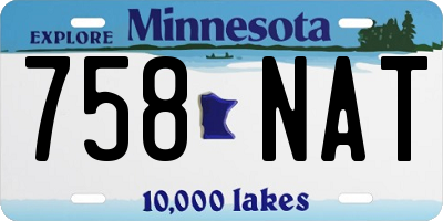 MN license plate 758NAT