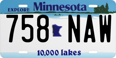 MN license plate 758NAW
