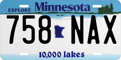 MN license plate 758NAX