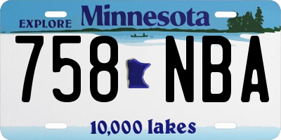 MN license plate 758NBA