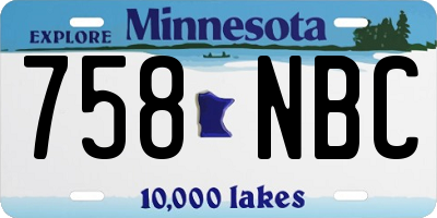 MN license plate 758NBC