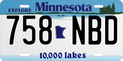 MN license plate 758NBD