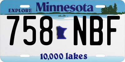 MN license plate 758NBF