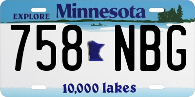 MN license plate 758NBG