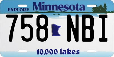 MN license plate 758NBI