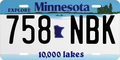 MN license plate 758NBK