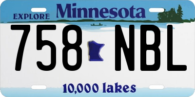 MN license plate 758NBL