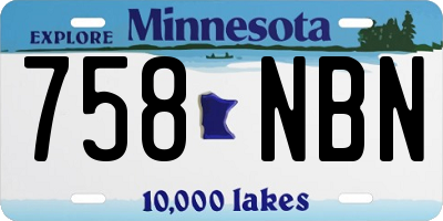 MN license plate 758NBN