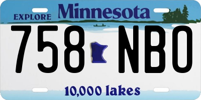 MN license plate 758NBO