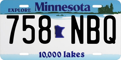MN license plate 758NBQ