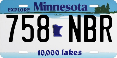 MN license plate 758NBR