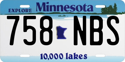 MN license plate 758NBS