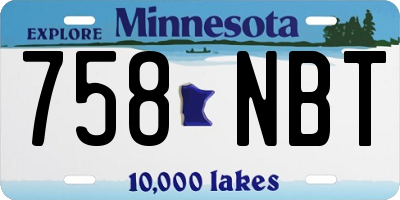 MN license plate 758NBT