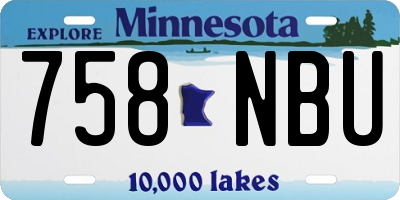MN license plate 758NBU