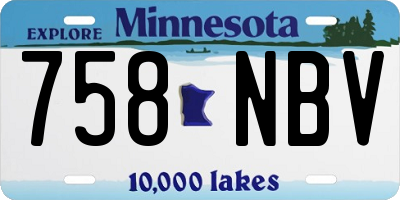 MN license plate 758NBV