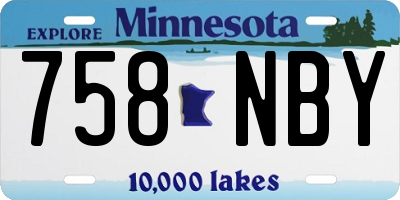 MN license plate 758NBY