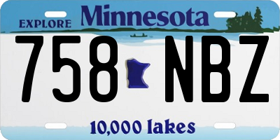 MN license plate 758NBZ