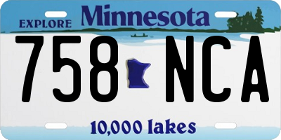 MN license plate 758NCA