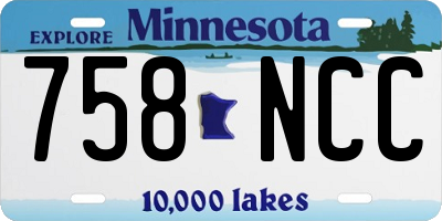 MN license plate 758NCC