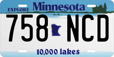 MN license plate 758NCD