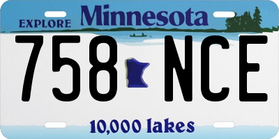 MN license plate 758NCE