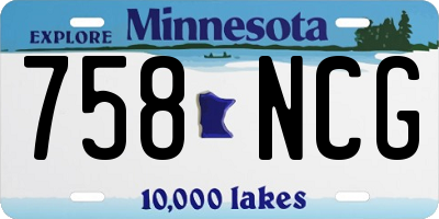 MN license plate 758NCG