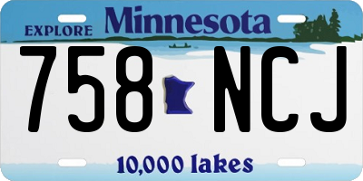 MN license plate 758NCJ