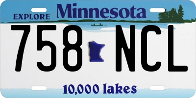 MN license plate 758NCL