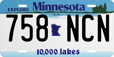MN license plate 758NCN