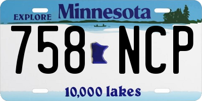 MN license plate 758NCP