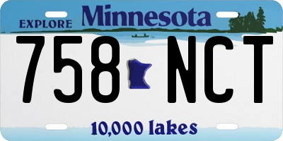 MN license plate 758NCT
