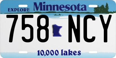 MN license plate 758NCY