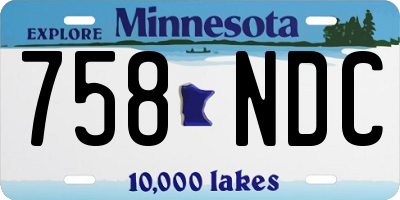 MN license plate 758NDC