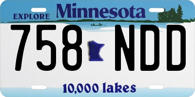 MN license plate 758NDD