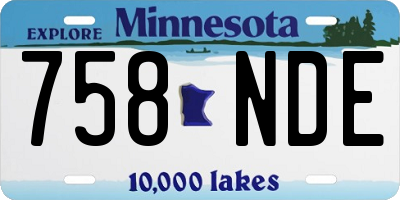 MN license plate 758NDE