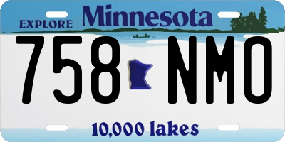MN license plate 758NMO