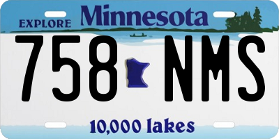MN license plate 758NMS