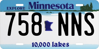 MN license plate 758NNS