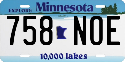 MN license plate 758NOE