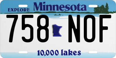 MN license plate 758NOF