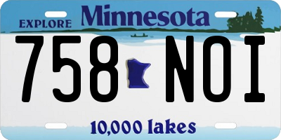MN license plate 758NOI