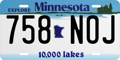 MN license plate 758NOJ