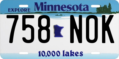 MN license plate 758NOK