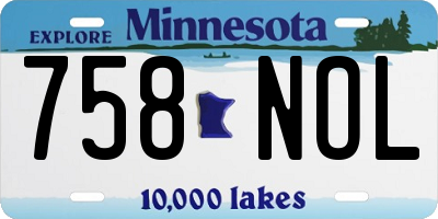 MN license plate 758NOL