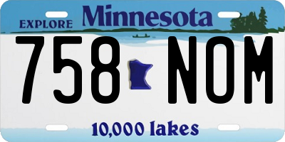 MN license plate 758NOM