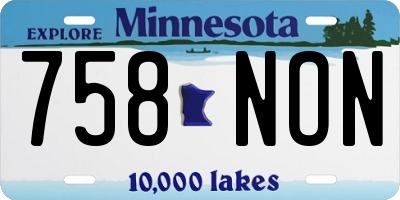 MN license plate 758NON