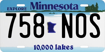 MN license plate 758NOS